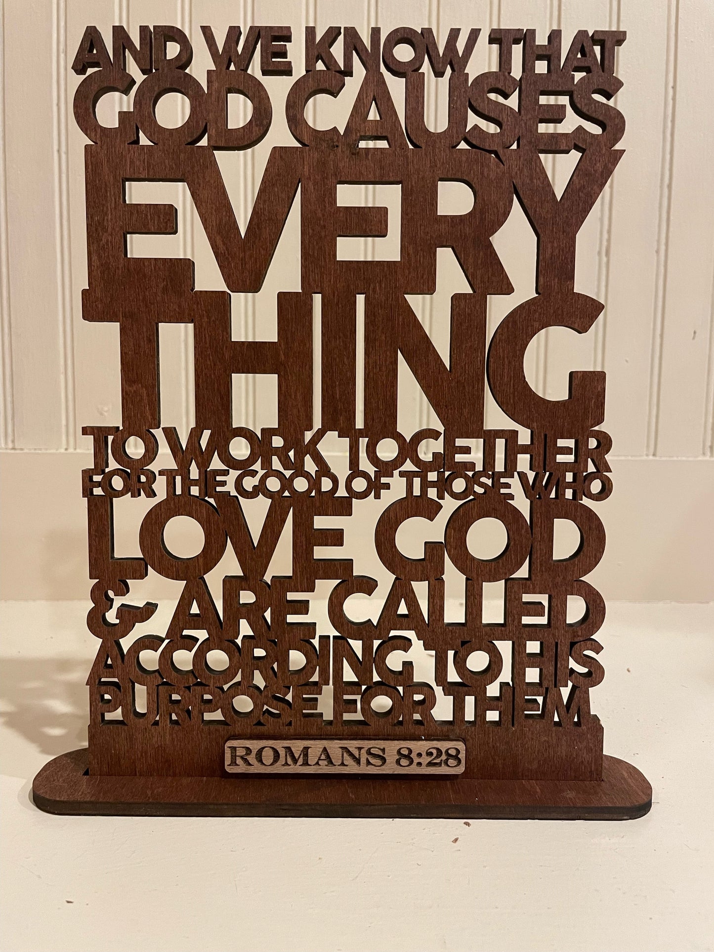 Romans 8:28 Bible Verse Plaque