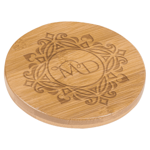 3 1/2" Round Bamboo Coaster Set of 4