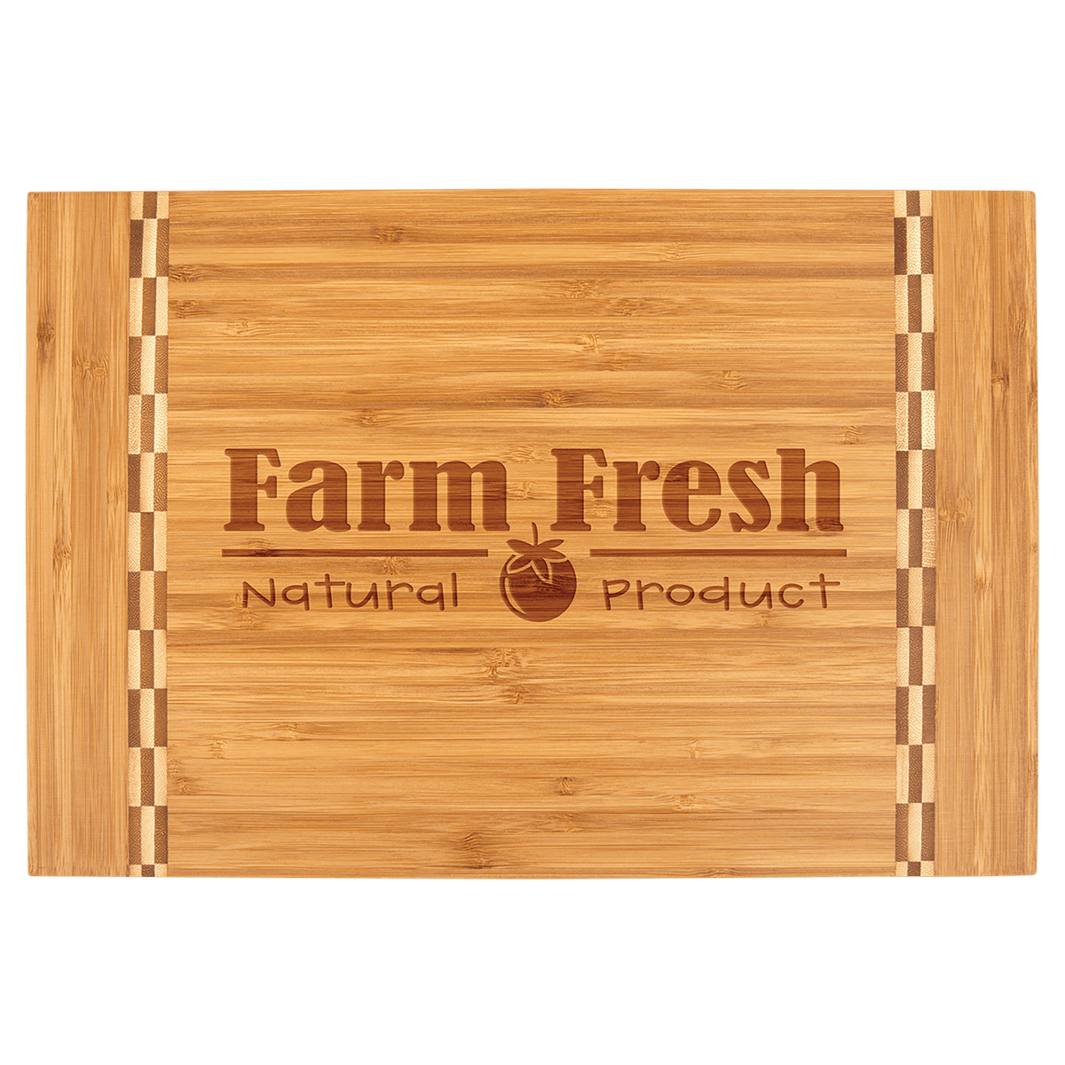 15" x 10 1/4" Bamboo Cutting Board with Butcher Block Inlay