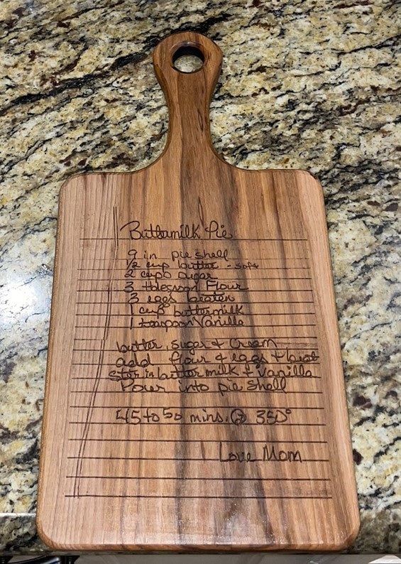 Hickory Paddle Cutting Board 16" by 8"