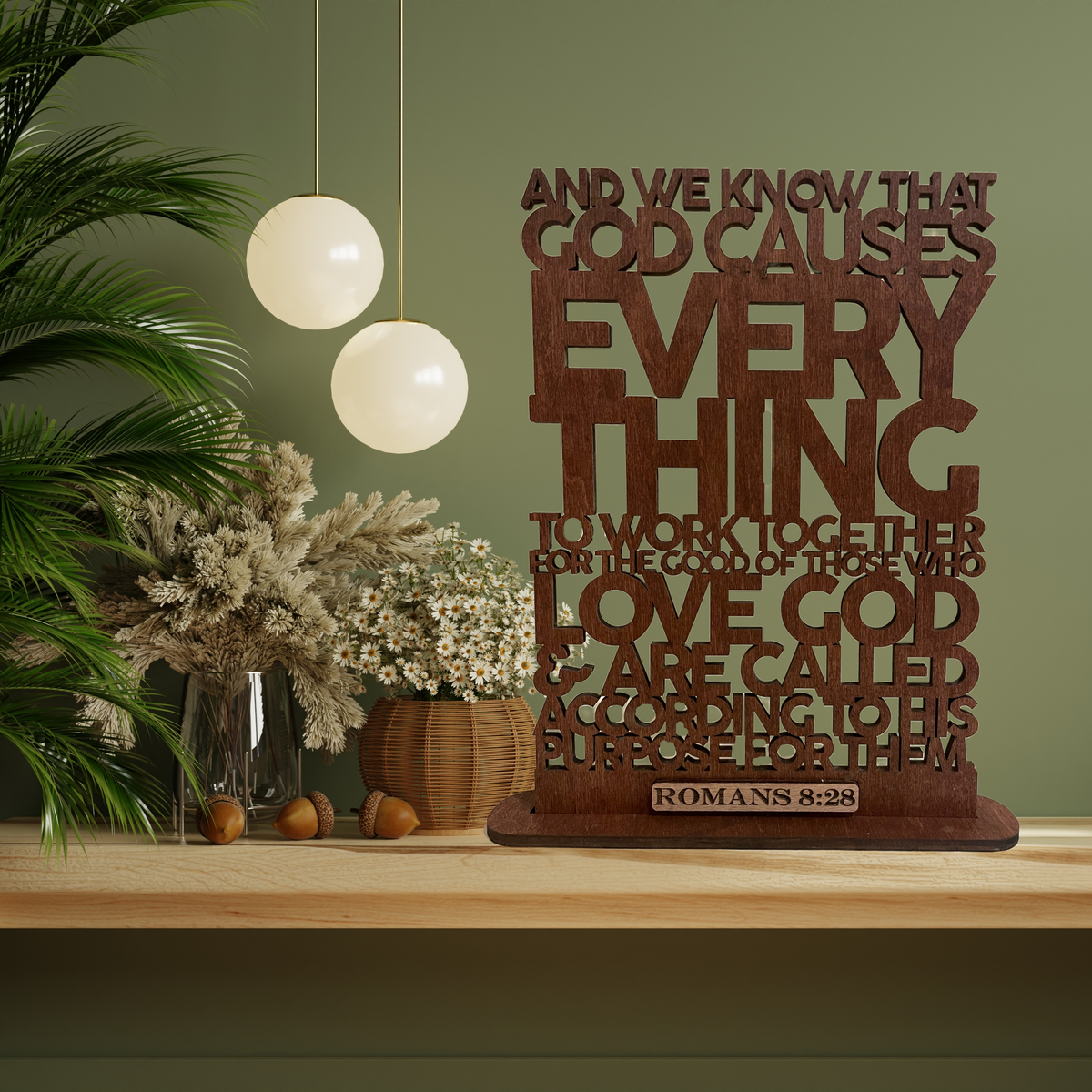 Romans 8:28 Bible Verse Plaque