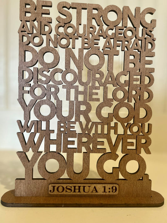 Joshua 1:9 Plaque with Stand